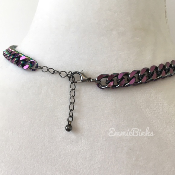 New Oil Slick Chain Link Necklace | Iridescent Miami Cuban Chain | Unisex - Picture 12 of 16